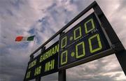 9 June 2001; A general view of the scoreboard at Wexford Park ahead of the Bank of Ireland All-Ireland Senior Football Championship Qualifier Round 1 match between Wexford and Westmeath at Wexford Park in Wexford. Photo by Brendan Moran/Sportsfile