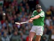 10 June 2001; Brian Begley of Limerick scores his side's third goal during the Guinness Munster Senior Hurling Championship Semi-Final match between Limerick and Waterford at Páirc Uí Chaoimh in Cork. Photo by Brendan Moran/Sportsfile