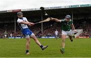 17 April 2016; Pauric Mahony, Waterford, in action against Diarmaid Byrnes, Limerick. Allianz Hurling League Division 1 Semi-Final, Waterford v Limerick. Semple Stadium, Thurles, Co. Tipperary. Picture credit: Stephen McCarthy / SPORTSFILE