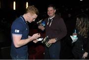20 April 2016; Leinster's Cathal Marsh helps show a cinema goer to their seat at The Jungle Book at Movies@Dundrum as Leinster Rugby hosted A Night at the Movies in aid of The Alzheimer Society of Ireland. The event was held in support of one of the Leinster Rugby charity partners, The Alzheimer Society of Ireland, and the private ticket only event was used to raise funds for the charity. The Alzheimer Society of Ireland is the leading dementia specific service provider in Ireland and works across the country in the heart of local communities providing dementia specific services and supports and advocating for the rights and needs of all people living with dementia and their carers. It is a national non-profit organisation and also operates the Alzheimer National Helpline offering information and support to anyone affected by dementia. Check out www.alzheimer.ie<http://www.alzheimer.ie> for more information. Dundrum Cinema, Dundrum, Dublin. Picture credit: Seb Daly / SPORTSFILE