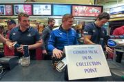 20 April 2016; Leinster's Jack McGrath, left, Tadhg Furlong, centre, and Mike McCarthy serve drinks and popcorn at The Jungle Book at Movies@Dundrum as Leinster Rugby hosted A Night at the Movies in aid of The Alzheimer Society of Ireland. The event was held in support of one of the Leinster Rugby charity partners, The Alzheimer Society of Ireland, and the private ticket only event was used to raise funds for the charity. The Alzheimer Society of Ireland is the leading dementia specific service provider in Ireland and works across the country in the heart of local communities providing dementia specific services and supports and advocating for the rights and needs of all people living with dementia and their carers. It is a national non-profit organisation and also operates the Alzheimer National Helpline offering information and support to anyone affected by dementia. Check out www.alzheimer.ie<http://www.alzheimer.ie> for more information. Dundrum Cinema, Dundrum, Dublin. Picture credit: Seb Daly / SPORTSFILE