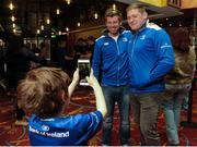 20 April 2016; Luke Gavin take a photo of his father Eric with Leinster's Tadhg Furlong at The Jungle Book at Movies@Dundrum as Leinster Rugby hosted A Night at the Movies in aid of The Alzheimer Society of Ireland. The event was held in support of one of the Leinster Rugby charity partners, The Alzheimer Society of Ireland, and the private ticket only event was used to raise funds for the charity. The Alzheimer Society of Ireland is the leading dementia specific service provider in Ireland and works across the country in the heart of local communities providing dementia specific services and supports and advocating for the rights and needs of all people living with dementia and their carers. It is a national non-profit organisation and also operates the Alzheimer National Helpline offering information and support to anyone affected by dementia. Check out www.alzheimer.ie<http://www.alzheimer.ie> for more information. Dundrum Cinema, Dundrum, Dublin. Picture credit: Seb Daly / SPORTSFILE
