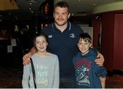 20 April 2016; Leinster's Jack McGrath with Tara, age 11, and Ben O'Keefe, age 11, from Cabinteely, Co. Dublin, at The Jungle Book at Movies@Dundrum as Leinster Rugby hosted A Night at the Movies in aid of The Alzheimer Society of Ireland. The event was held in support of one of the Leinster Rugby charity partners, The Alzheimer Society of Ireland, and the private ticket only event was used to raise funds for the charity. The Alzheimer Society of Ireland is the leading dementia specific service provider in Ireland and works across the country in the heart of local communities providing dementia specific services and supports and advocating for the rights and needs of all people living with dementia and their carers. It is a national non-profit organisation and also operates the Alzheimer National Helpline offering information and support to anyone affected by dementia. Check out www.alzheimer.ie<http://www.alzheimer.ie> for more information. Dundrum Cinema, Dundrum, Dublin. Picture credit: Seb Daly / SPORTSFILE