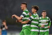 19 April 2016; Sean Boyd, left, Shamrock Rovers, celebrates after scoring his side's second goal with team-mate Luke Byrne. EA Sports Cup Second Round, Pool 4, Shamrock Rovers v Athlone Town. Tallaght Stadium, Tallaght, Co. Dublin. Picture credit: David Fitzgerald / SPORTSFILE
