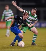 19 April 2016; Val Feeney, Athlone Town, in action against Gary McCabe, Shamrock Rovers. EA Sports Cup Second Round, Pool 4, Shamrock Rovers v Athlone Town. Tallaght Stadium, Tallaght, Co. Dublin. Picture credit: David Fitzgerald / SPORTSFILE