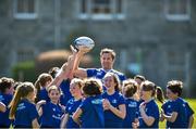 20 April 2016; The Bank of Ireland Leinster Rugby Camps were launched by Leinster Rugby stars Jamie Heaslip, Jack McGrath and Hayden Triggs at a pop up training session in St. Mary’s National School, Ranelagh. The camps will run in 27 different venues across the province throughout July and August. Visit www.leinsterrugby.ie/camps for more information. Pictured is Leinster player Jamie Heaslip with with pupils from St Mary’s School, Ranelagh, Dublin. Picture credit: Matt Browne / SPORTSFILE