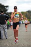 17 April 2016; Lizzie Lee, Leevale AC, Co. Cork, in action during the Senior Womens relay race. The GloHealth AAI National Road Relays. Raheny, Dublin. Picture credit : Tomás Greally /  SPORTSFILE