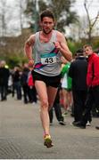 17 April 2016; Joe Sweeney, DSD AC, Dublin, in action during the Senior Men's relay race. The GloHealth AAI National Road Relays. Raheny, Dublin. Picture credit : Tomás Greally /  SPORTSFILE