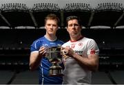 22 April 2016; Gearóid McKiernan, Cavan, and Sean Cavanagh, Tyrone, in Croke Park ahead of their Allianz Football League Division 2 Final. Croke Park, Dublin. Picture credit: Cody Glenn / SPORTSFILE