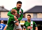 22 April 2016; Sean Maguire, Cork City, celebrates with team-mate Stephen Dooley after scoring his side's second goal. SSE Airtricity League, Premier Division, Cork City v Finn Harps. Turners Cross, Cork. Picture credit: Eóin Noonan / SPORTSFILE