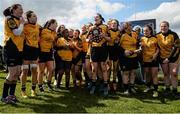23 April 2016; Garda/Westmanstown players celebrate with the Paul Cusack Plate. Bank of Ireland Leinster Women's Paul Cusack Plate Final, Garda/Westmanstown v MU Barnhall. Cill Dara RFC, Kildare. Picture credit: Sam Barnes / SPORTSFILE