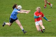 23 April 2016; Briege Corkery, Cork, in action against Amy Connolly, Dublin. Lidl Ladies Football National League, Division 1, semi-final, Cork v Dublin. St Brendan's Park, Birr, Co. Offaly. Picture credit: Ramsey Cardy / SPORTSFILE