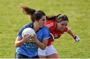 23 April 2016; Niamh Collins, Dublin, is tackled by Eimear Scally, Cork. Lidl Ladies Football National League, Division 1, semi-final, Cork v Dublin. St Brendan's Park, Birr, Co. Offaly. Picture credit: Ramsey Cardy / SPORTSFILE