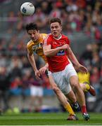 23 April 2016; James Stewart, Louth, in action against Niall McKeever, Antrim. Allianz Football League, Division 4, Final, Louth v Antrim. Croke Park, Dublin. Picture credit: Ray McManus / SPORTSFILE