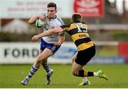 23 April 2016; Aaron Spring, Cork Constitution, is tackled by Craig O'Hanlon, Young Munster. Ulster Bank League, Division 1A, semi-final, Cork Constitution v Young Munster. Temple Hill, Cork. Picture credit: Eóin Noonan / SPORTSFILE