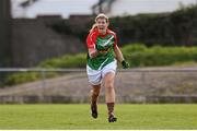 23 April 2016; Mayo's Cora Staunton celebrates scoring her side's winning point. Lidl Ladies Football National League, Division 1, semi-final, Mayo v Kerry. St Brendan's Park, Birr, Co. Offaly. Picture credit: Ramsey Cardy / SPORTSFILE