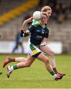 23 April 2016; Amanda Brosnan, Kerry, is tackled by Nicola O'Malley, Mayo. Lidl Ladies Football National League, Division 1, semi-final, Mayo v Kerry. St Brendan's Park, Birr, Co. Offaly. Picture credit: Ramsey Cardy / SPORTSFILE