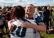 23 April 2016; Evelyn Russell, left, and Grainne Vaugh, Edenderry, celebrate at the final whistle. Bank of Ireland Leinster Women's Paul Flood Cup Final, Tullamore v Edenderry. Cill Dara RFC, Kildare. Picture credit: Sam Barnes / SPORTSFILE