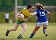 23 April 2016; Theresa McCafferty, Donegal, in action against Caitriona Smith, Cavan. Lidl Ladies Football National League, Division 2, semi-final, Donegal v Cavan. Picture credit: Oliver McVeigh / SPORTSFILE