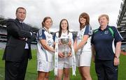 4 May 2010; Captain’s from teams competing in the Bord Gáis Energy NFL Divisions finals gathered in Croke Park ahead of the finals Park in Parnell Park on Saturday. Pictured are, from left, Kildare's Paul Kelly, manager, Aisling Holton, Siobhan Hurley, Joanna Timmons and Ber O'Hara. Croke Park, Dublin. Photo by Sportsfile