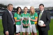 4 May 2010; Captain’s from teams competing in the Bord Gáis Energy NFL Divisions finals gathered in Croke Park ahead of the finals Park in Parnell Park on Saturday. Pictured are, from left, Donegal's Hugh Devaney, Aoife McDonald, Grainne Houston, Yvonne McMonagle and Michael Naughton. Croke Park, Dublin. Photo by Sportsfile