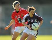 8 May 2010; Lorna Joyce, Galway, in action against Valerie Mulcahy, Cork. Bord Gais Energy Ladies National Football League Division 1 Final, Cork v Galway, Parnell Park, Dublin. Picture credit: Stephen McCarthy / SPORTSFILE