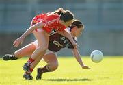 8 May 2010; Ciara O'Sullivan, Cork, in action against Emer Flaherty, Galway. Bord Gais Energy Ladies National Football League Division 1 Final, Cork v Galway, Parnell Park, Dublin. Picture credit: Stephen McCarthy / SPORTSFILE