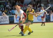 9 May 2010; Jean McDonnell, Railway Union, in action against Aisling Campion, Loreto. ESB Womens Irish Senior Cup Final, Loreto v Railway Union, National Hockey Stadium, UCD, Belfield, Dublin. Picture credit: Brian Lawless / SPORTSFILE