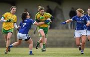 23 April 2016; Yvonne McMonagle, Donegal, in action against Sinead Greene, Cavan. Lidl Ladies Football National League, Division 2, semi-final, Donegal v Cavan. Picture credit: Oliver McVeigh / SPORTSFILE