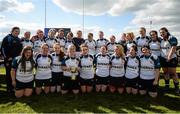 23 April 2016; The Edenderry squad pose for a photograph with the plate. Bank of Ireland Leinster Women's Paul Flood Cup Final, Tullamore v Edenderry. Cill Dara RFC, Kildare. Picture credit: Sam Barnes / SPORTSFILE