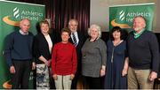 23 April 2016; Athletics Association of Ireland Senior Committee, from left to right, Tim Ahern, Patricia Griffin, Mary Cronin, John Cronin, Bernie Dunne, Pat Hooper, with newly elected president Georgina Drumm following the Athletics Association of Ireland Congress 2016. Tullamore Court Hotel, Tullamore, Co. Offaly. Picture credit: Seb Daly / SPORTSFILE