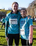 24 April 2016; Una O'Brien and Aoife Kavanagh from Dublin pose for a photograph ahead of the Dublin Remembers 1916 5K run. Mountjoy Square Park, Dublin.  Picture credit: Sam Barnes / SPORTSFILE
