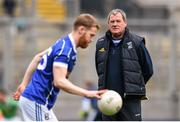 24 April 2016; Cavan manager Terry Hyland watches his side warm-up. Allianz Football League Division 2 Final, Tyrone v Cavan. Croke Park, Dublin.  Picture credit: Ramsey Cardy / SPORTSFILE