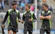 24 April 2016; Kerry players, from left, Brian Kelly, James O'Donoghue and Stephen O'Brien walk the pitch ahead of the game. Allianz Football League, Division 1, Final, Dublin v Kerry. Croke Park, Dublin.  Picture credit: Brendan Moran / SPORTSFILE