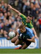 24 April 2016; Paul Mannion, Dublin, is tackled by Shane Enright, Kerry, resulting in a penalty for Dublin. Allianz Football League Division 1 Final, Dublin v Kerry. Croke Park, Dublin.  Picture credit: Brendan Moran / SPORTSFILE