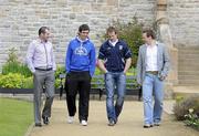 10 May 2010; Players, from left to right, Steven McDonnell, Armagh, Joe McMahon, Tyrone, Nicholas Walsh, Cavan, and Dermot McArdle, Monaghan, at the launch of the Ulster Senior Football & Ladies Football Championships. Belfast Castle, Belfast, Co. Antrim. Picture credit: Oliver McVeigh / SPORTSFILE