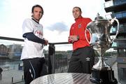 12 May 2010; Owen Heary, right, Bohemians and Stuart Byrne, St. Patrick's Athletic, during a photocall ahead of their Setanta Sports Cup Final on Saturday. IFSC, Dublin. Picture credit: David Maher / SPORTSFILE