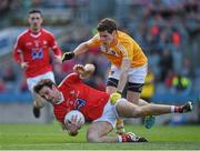 23 April 2016; Darren McMahon, Louth, in action against Kevin O'Boyle, Antrim. Allianz Football League, Division 4, Final, Louth v Antrim. Croke Park, Dublin. Picture credit: Ray McManus / SPORTSFILE