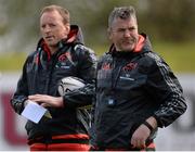 25 April 2016; Munster head coach Anthony Foley, right, and technical advisor Mick O'Driscoll, left, during squad training. University of Limerick, Limerick. Picture credit: Seb Daly / SPORTSFILE