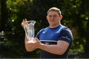 25 April 2016; Tadhg Furlong with the Bank of Ireland Leinster Rugby Player of the Month award for February/March 2016. Leinster Rugby HQ, Belfield, Dublin. Picture credit: Piaras Ó Mídheach / SPORTSFILE