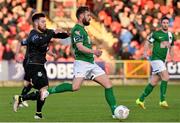 25 April 2016; Greg Bolger, Cork City, in action against Brandon Miele, Shamrock Rovers. SSE Airtricity League, Premier Division, Cork City v Shamrock Rovers. Turners Cross, Cork. Picture credit: David Maher / SPORTSFILE