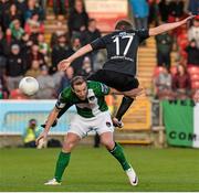 25 April 2016; Karl Sheppard, Cork City, in action against Simon Madden, Shamrock Rovers. SSE Airtricity League, Premier Division, Cork City v Shamrock Rovers. Turners Cross, Cork. Picture credit: David Maher / SPORTSFILE