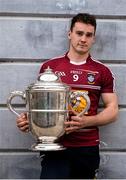 25 April 2016; Westmeath captain Aonghus Clarke with the Bob O'Keeffe Cup at the Leinster Senior Hurling Championship, Round Robin Group launch. Heritage Hotel, Portlaoise, Co. Laois. Picture credit: Piaras Ó Mídheach / SPORTSFILE