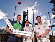 26 April 2016; Cricket Ireland have launched an ambitious five-year plan to become a mainstream sport, with the 26 April 2016; Cricket Ireland have launched an ambitious five-year plan to become a mainstream sport, with the goal of taking the game to new audiences and beginning to rival the popularity of football, rugby and GAA by 2020. The KPC Group were unveiled at the event as main team sponsor for the next three years as well as headline sponsor of the forthcoming home series against Sri Lanka and Pakistan, and the prestigious Cricket Ireland Awards. In further good news at the event, Irish sports company O'Neills are putting their shirts on further success for the Ireland cricket team by extending their sponsorship deal for a further four years to the end of the decade. Cricket Ireland and O’Neills also revealed plans for an exciting new joint venture between both parties to launch a new online store where people can buy replica kit, leisure wear and cricket equipment and accessories. For more information please see www.cricketireland.ie. Pictured at the launch of the Cricket Ireland Strategic Plan were Ireland Internationals from left, Peter Chase, Andrew Balbirnie and George Dockrell. Smithfield Square, Smithfield, Dublin 7.  Picture credit: David Maher / SPORTSFILE