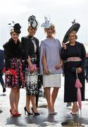 26 April 2016; Pictured are, from left, Denise Sexton, from Lahinch, Co. Clare, Annmarie Phelan, from Kilkenny, Caoimhe O'Callaghan, from Cork, and Ashling Reynolds, from Lahinch, Co. Clare, enjoying the day's racing. Punchestown, Co. Kildare. Photo by Sportsfile