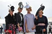 26 April 2016; Pictured are, from left, Denise Sexton, from Lahinch, Co. Clare, Annmarie Phelan, from Kilkenny, Caoimhe O'Callaghan, from Cork, and Ashling Reynolds, from Lahinch, Co. Clare, enjoying the day's racing. Punchestown, Co. Kildare. Photo by Sportsfile