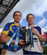 26 April 2016; Lidl Ladies National Football League captains Edel Hanley, Tipperary, and Sinead Ryan, Waterford, at the Lidl Ladies Football National League Division 3 & 4 Media Day. Croke Park, Dublin. Picture credit: Sam Barnes / SPORTSFILE