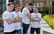 27 April 2016; Team Ireland boxers, from left, Michael Conlan, David Oliver Joyce, Joe Ward and Paddy Barnes after a press conference to celebrate 100 Days out from the Rio Olympic Games. Conrad Hotel, Dublin. Picture credit: Brendan Moran / SPORTSFILE