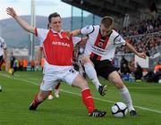 15 May 2010; Paddy Madden, Bohemian FC, in action against Derek Pender, St. Patrick’s Athletic. Setanta Sports Cup Final, St. Patrick’s Athletic v Bohemian FC, Tallaght Stadium, Tallaght, Dublin. Photo by Sportsfile