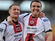 15 May 2010;  Bohemians players Jason McGuinness, left and Brian Shelley, celebrate at the end of the game after victory over St. Patrick’s Athletic. Setanta Sports Cup Final, St. Patrick’s Athletic v Bohemian FC, Tallaght Stadium, Tallaght, Dublin. Picture credit: David Maher / SPORTSFILE